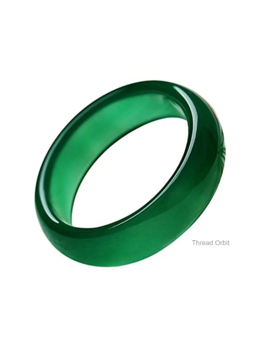 Natural Green Jade Good Luck Ring Feng Shui Cinnabar Stacking Ring
